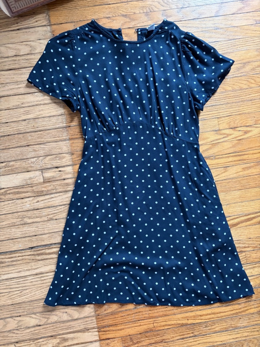 Old Navy Navy Blue Polka Dot Mini Dress